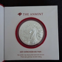Đồng xu bạc phong thủy Ngân Mã The Anmint