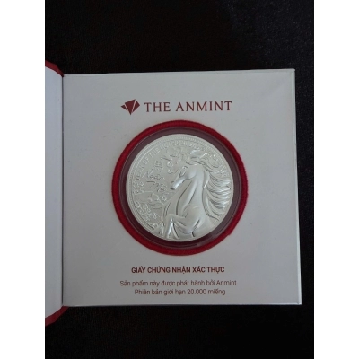 Đồng xu bạc phong thủy Ngân Mã The Anmint